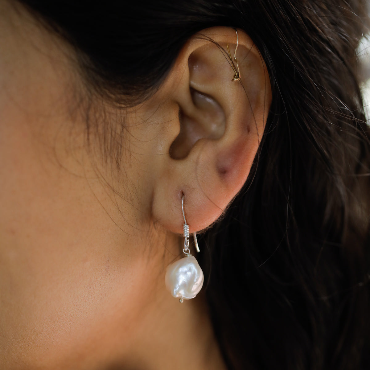 Baroque Pearl Silver Earring