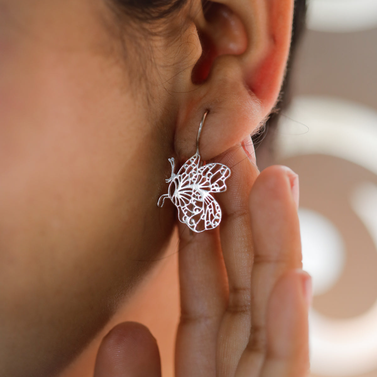 Lukachupi Titli Silver Earring