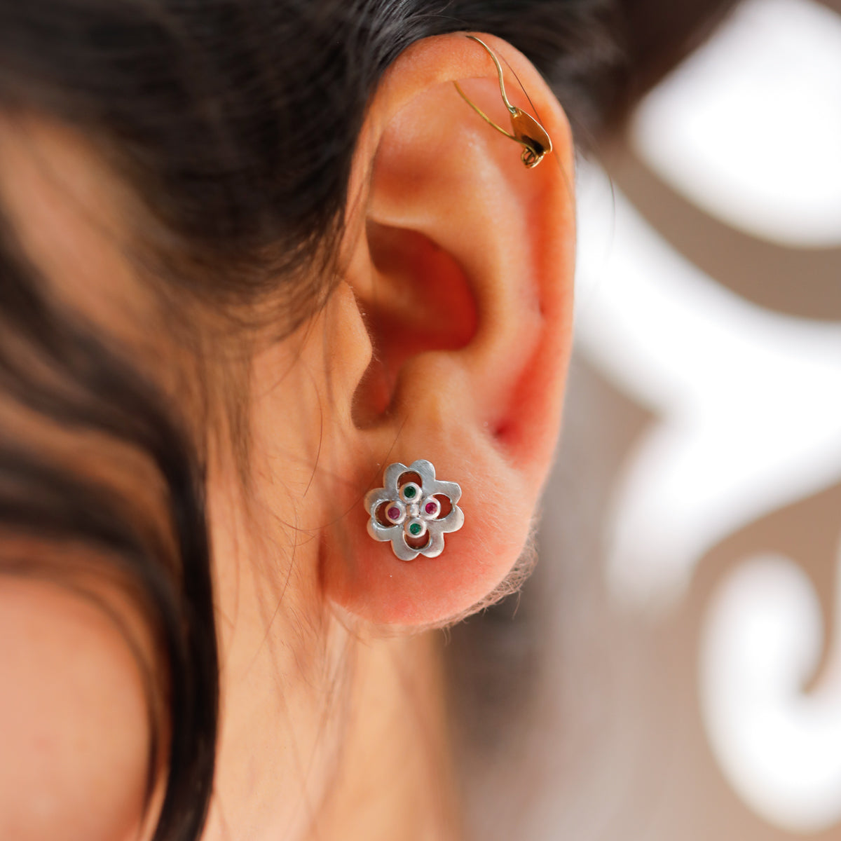 Silver Nakshatra Studs