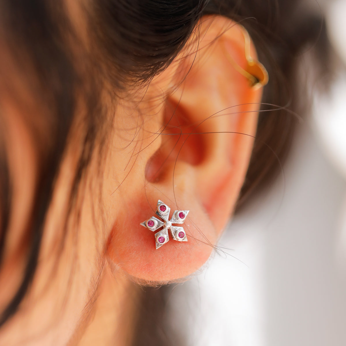 Silver Nakshatra Studs