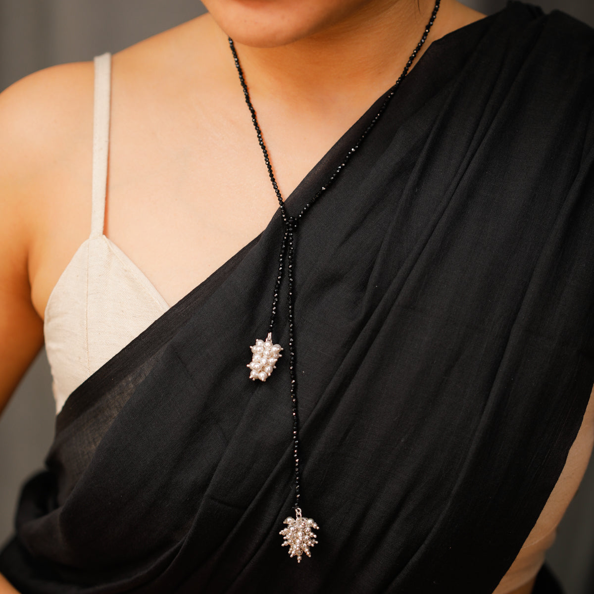 Tie & Wear Mangalsutra - Pearls and Silver beads