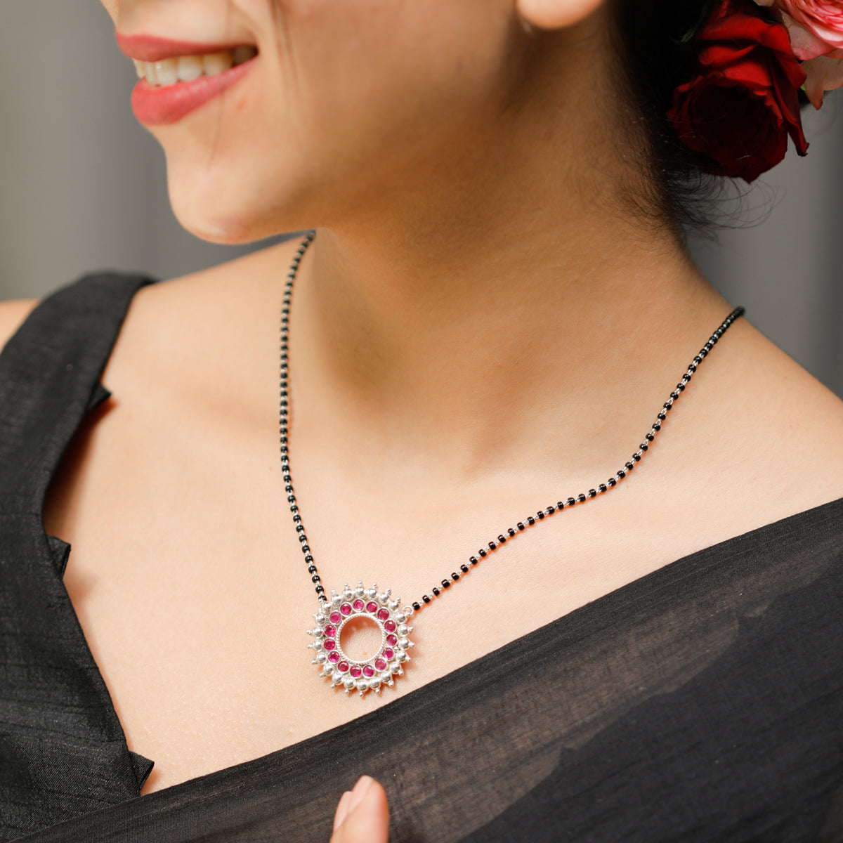 Karwar Chakra Pink Pendant Mangalsutra