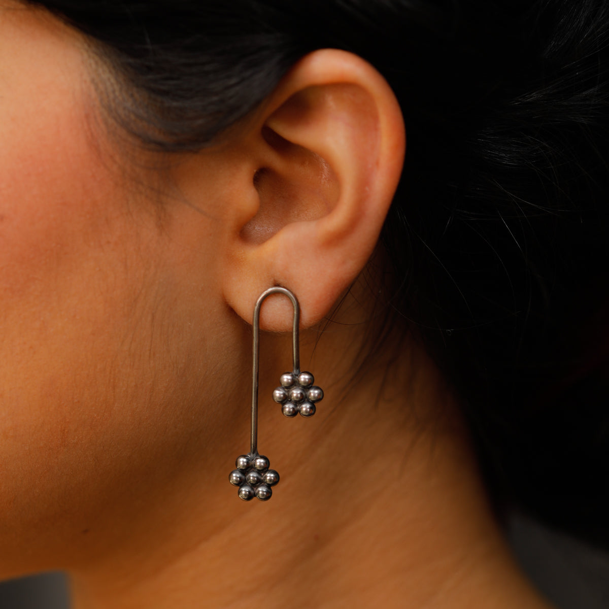 Kudi Drop Silver Earring