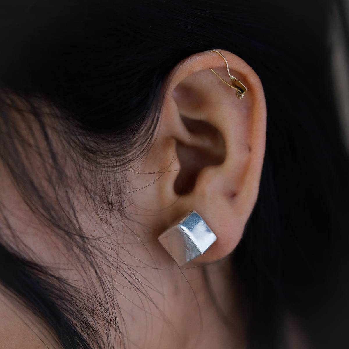 3D Square Earring