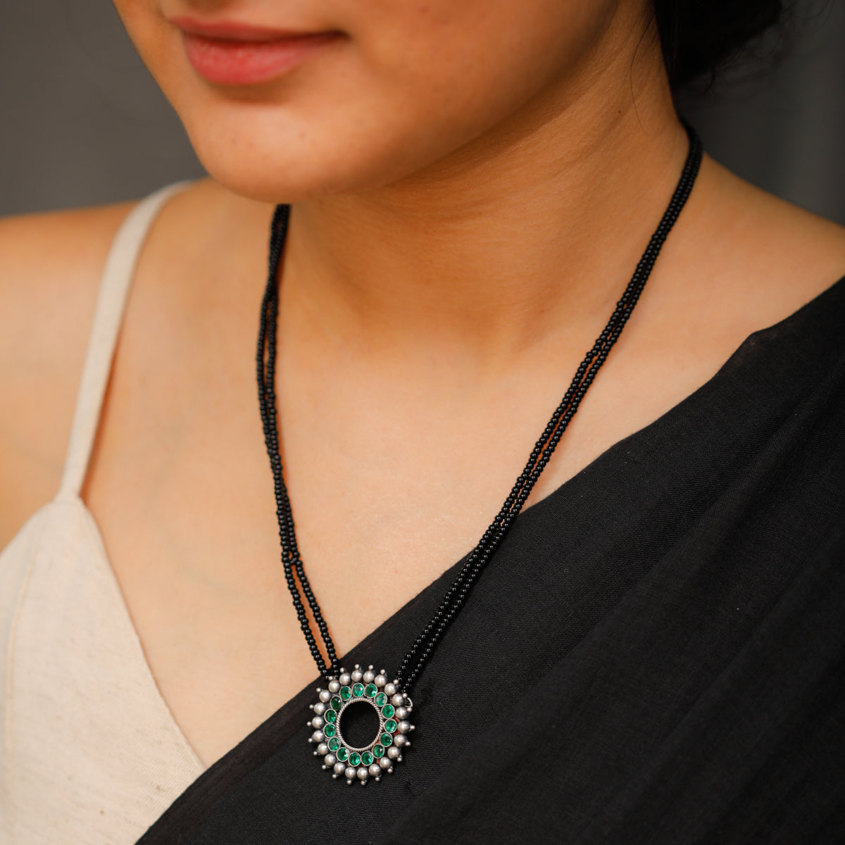 Karwar Pendant Mangalsutra : Green