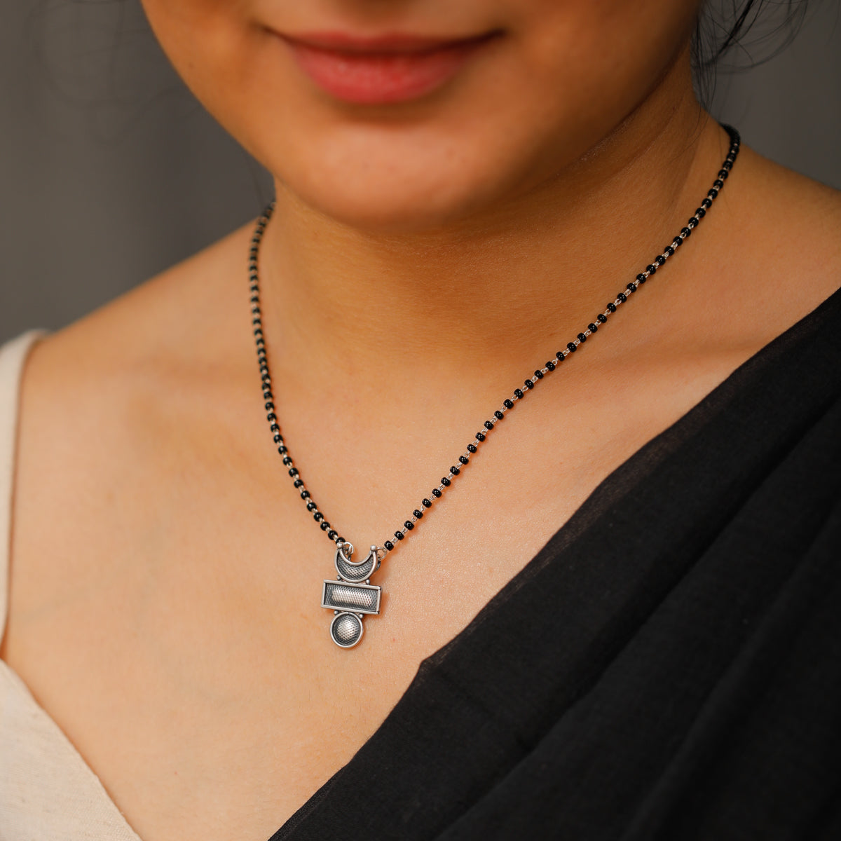 Silver Chandrakor Tikli Mangalsutra