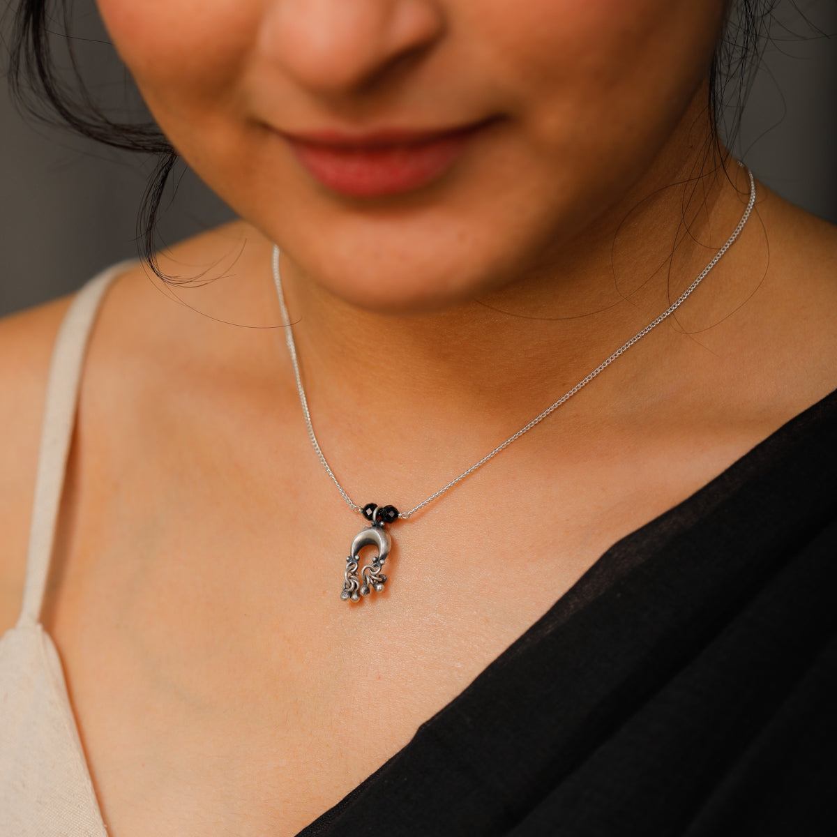 Silver Charm Mangalsutra : Chandrakor with Ghungroo