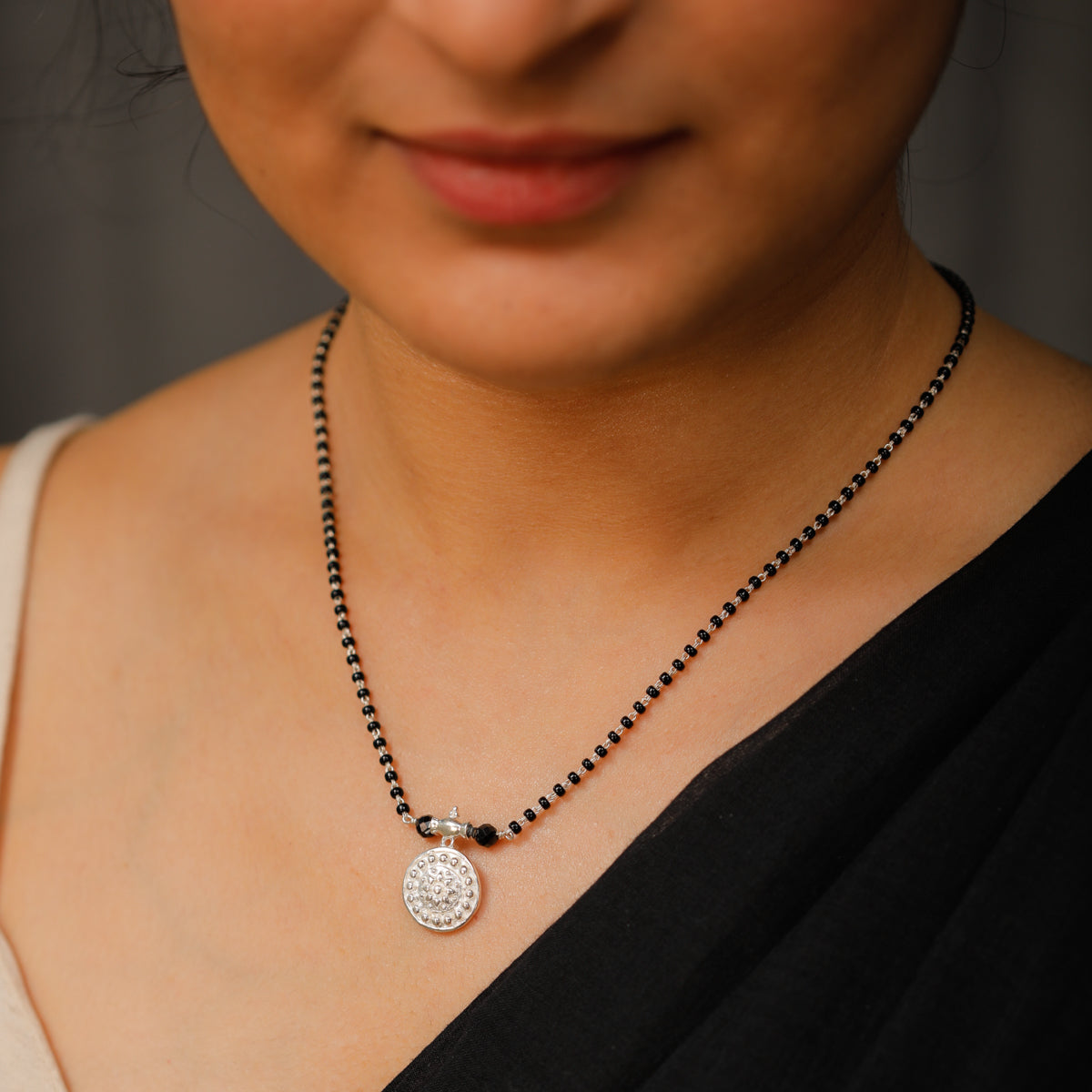 Silver Saaj motif Mangalsutra