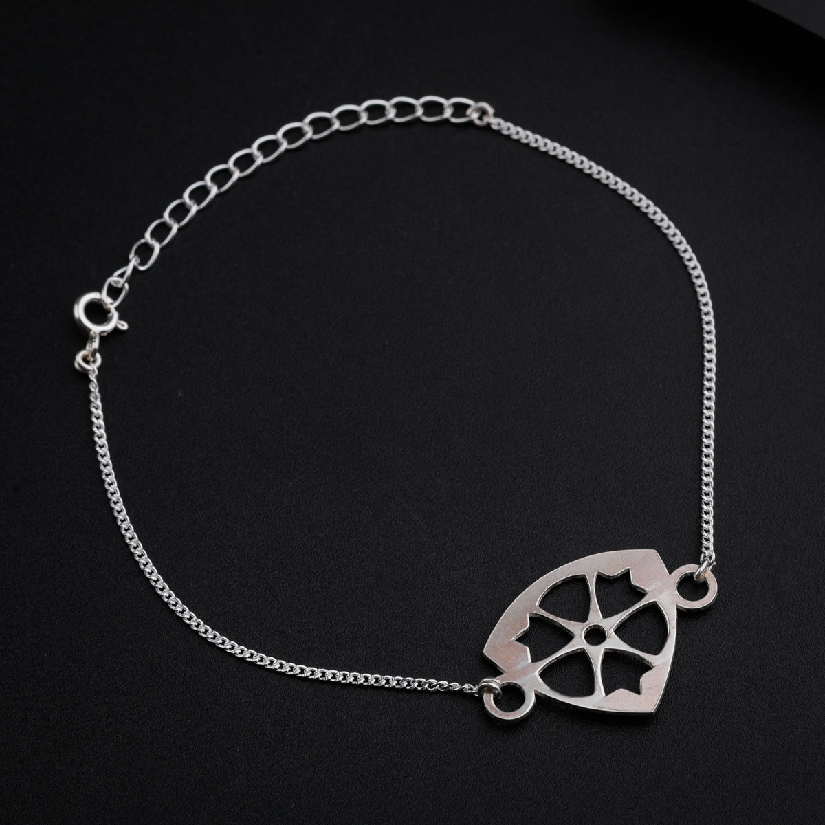 Silver Lazercut Pendant Bracelet