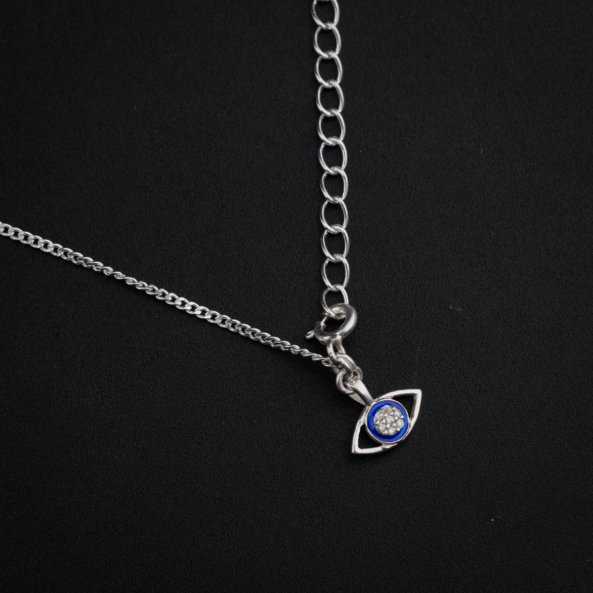 Evil Eye Bracelet with Silver Chain