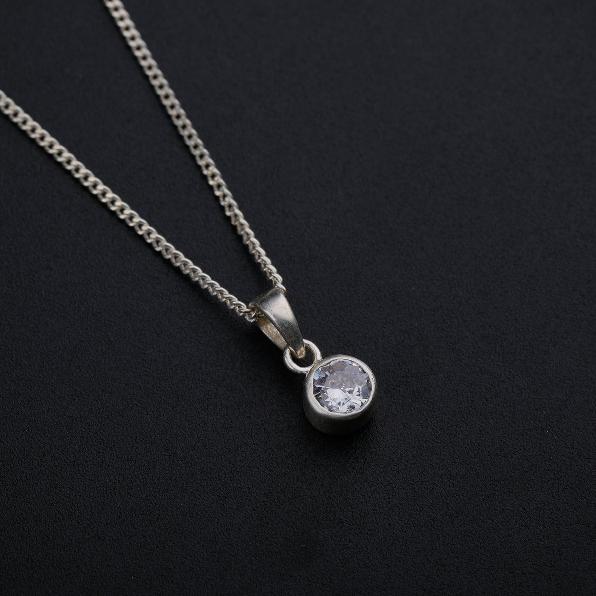 CZ Crystal Silver Pendant (Without Chain)