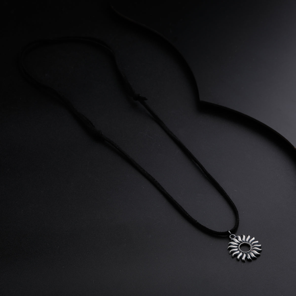 Surya Pendant Necklace with Suede Cord