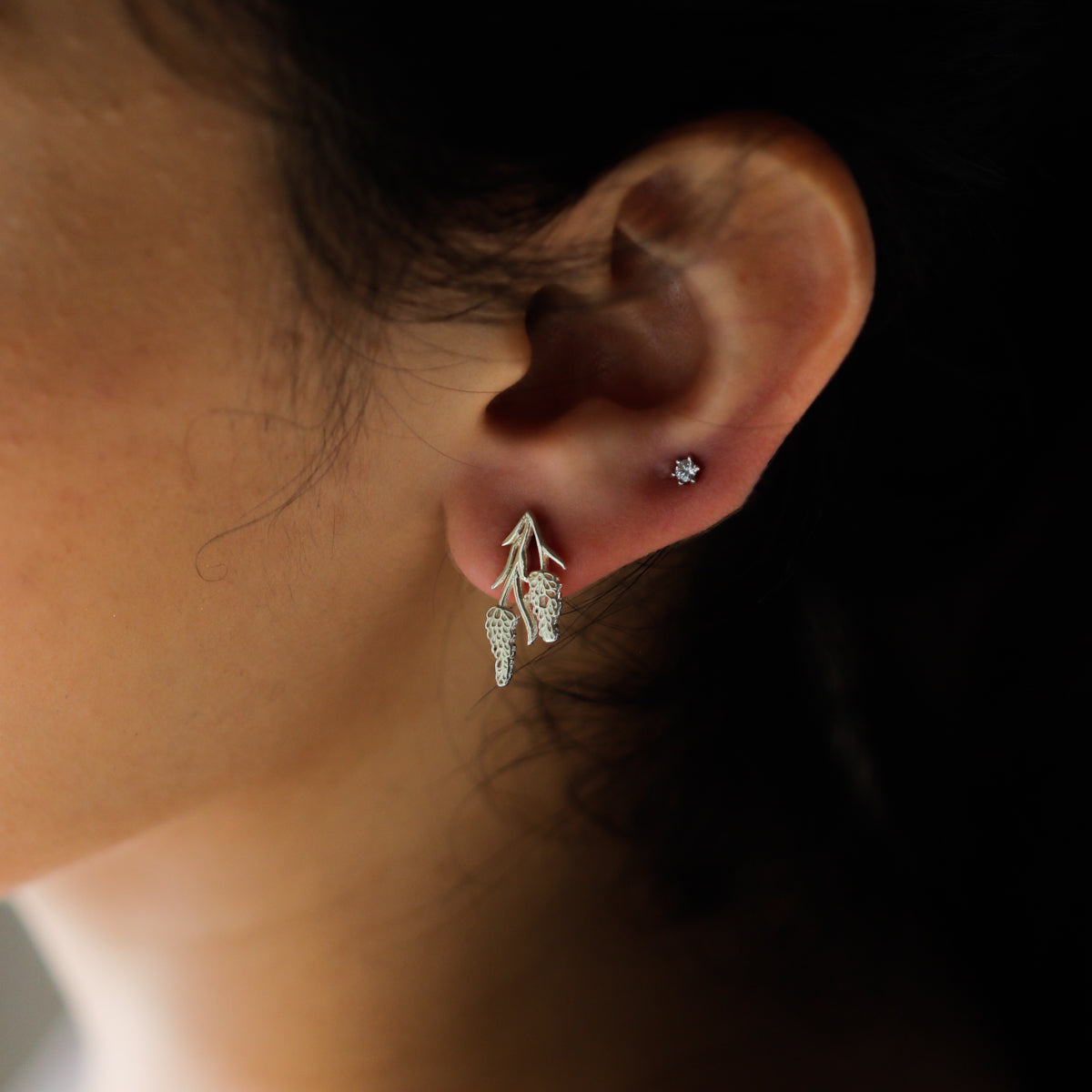 Lavender Silver Earring