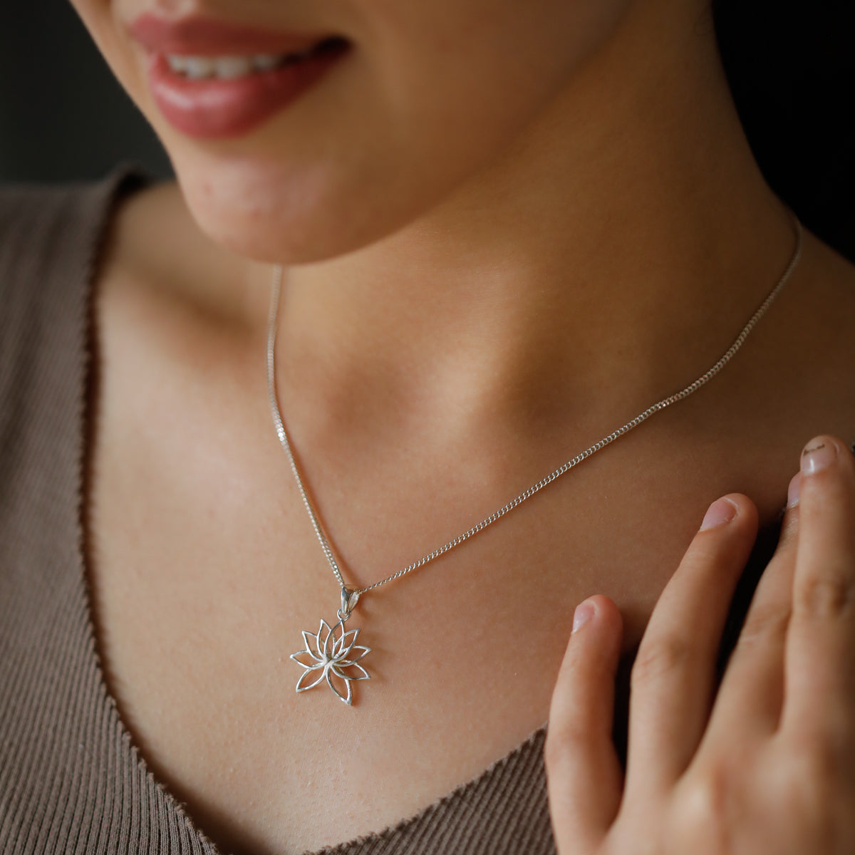 Lotus Charm Necklace