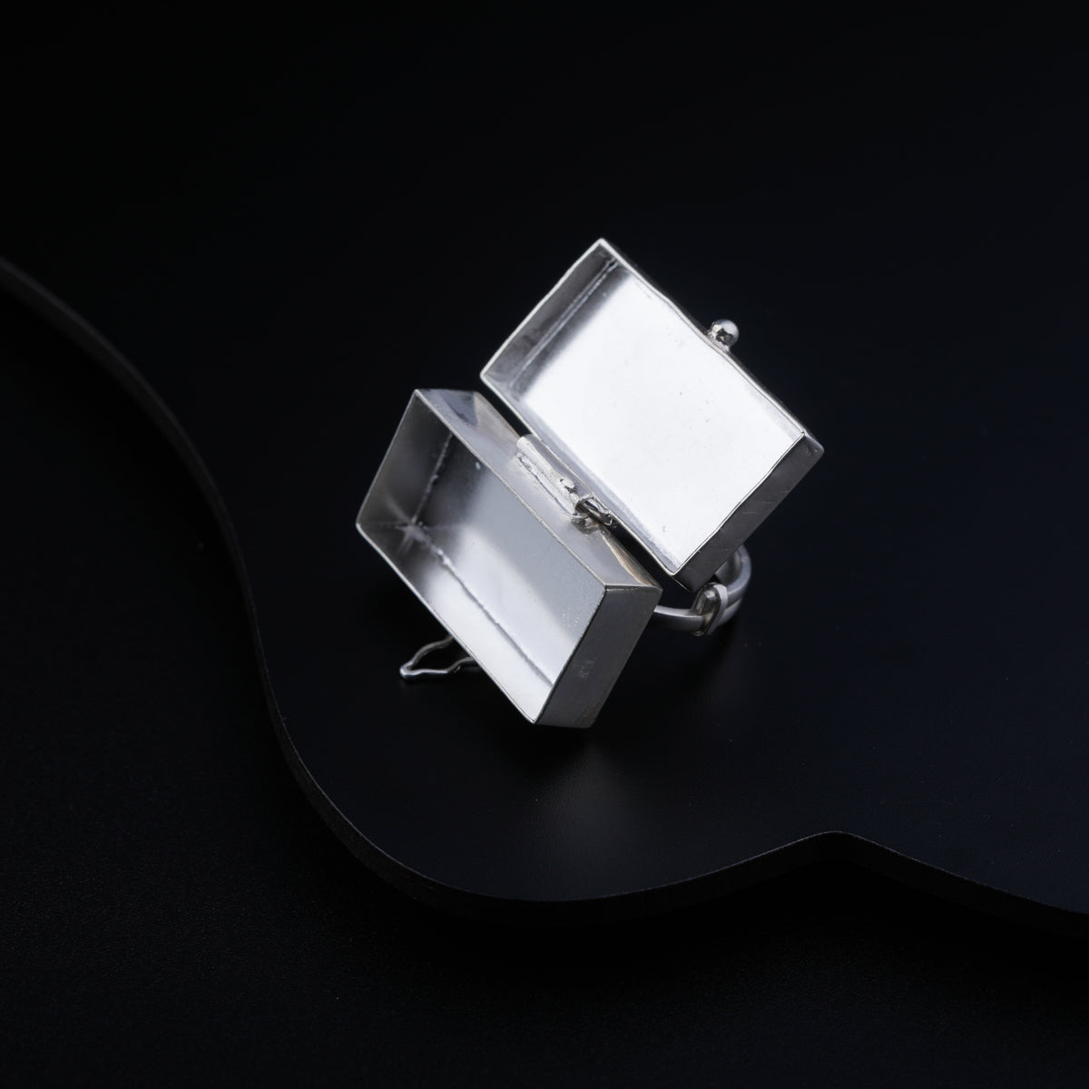 Silver Rectangle Memory Ring (Adjustable)