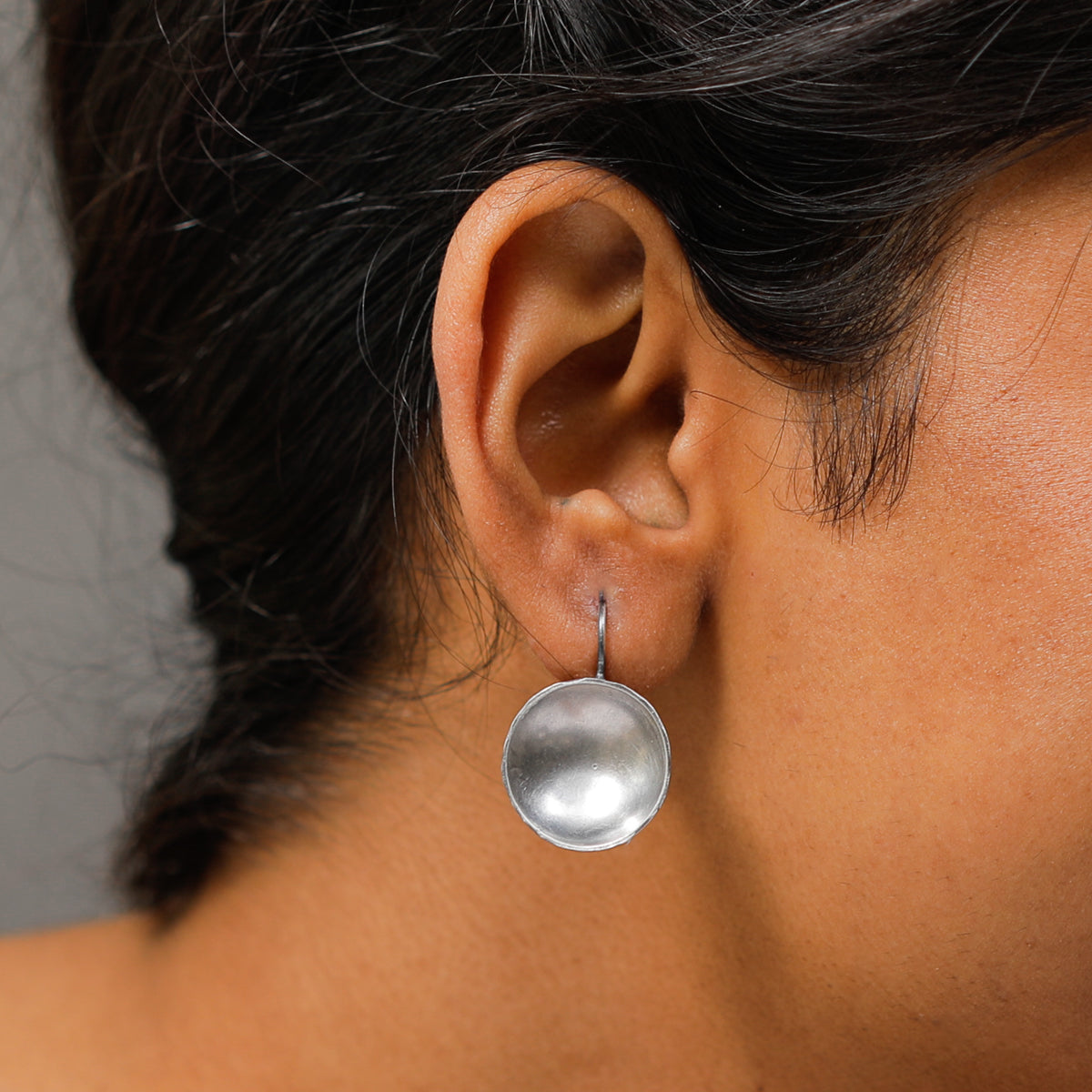 Silver Oxidized Vatee Earring (Big)