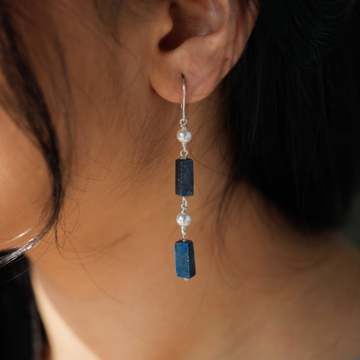 Lapis Lazuli Silver Earring