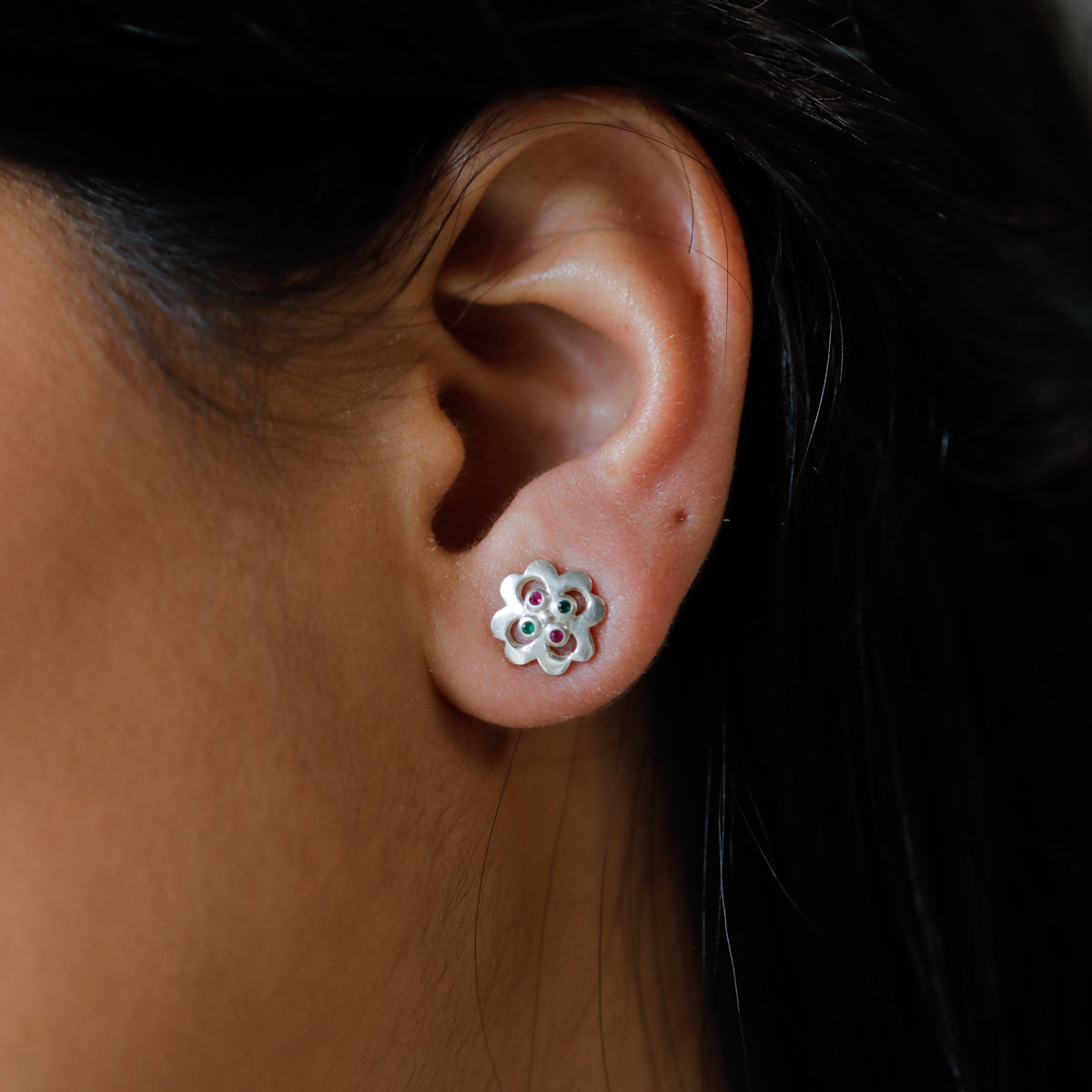 Silver Nakshatra Studs