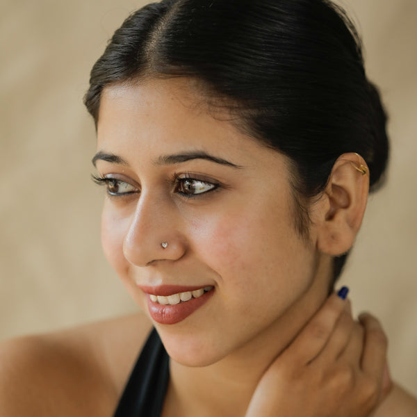 silver tiny heart nose pin jewellery