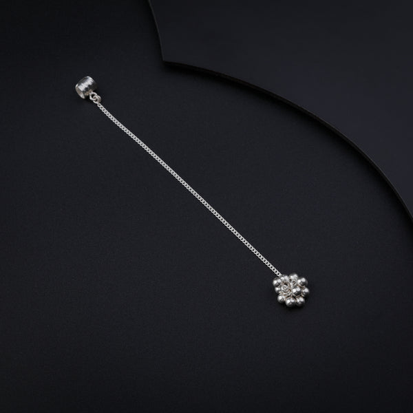 Silver Ghungroo Bunch Earcuff Hammered Clip-on
