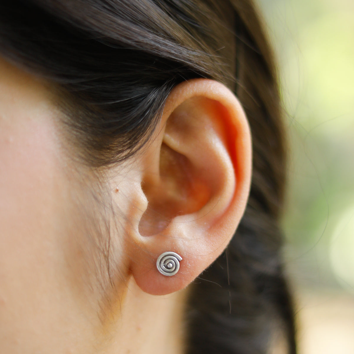 Oxidized Silver Delicate Spiral Set