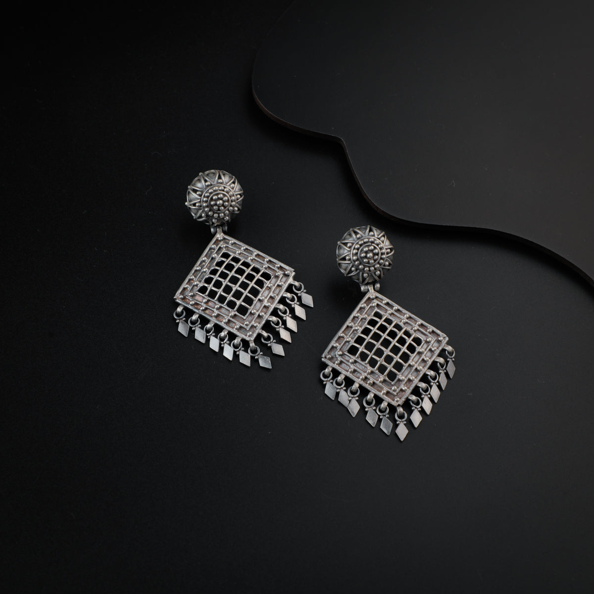 Silver Statement Diamond Earring