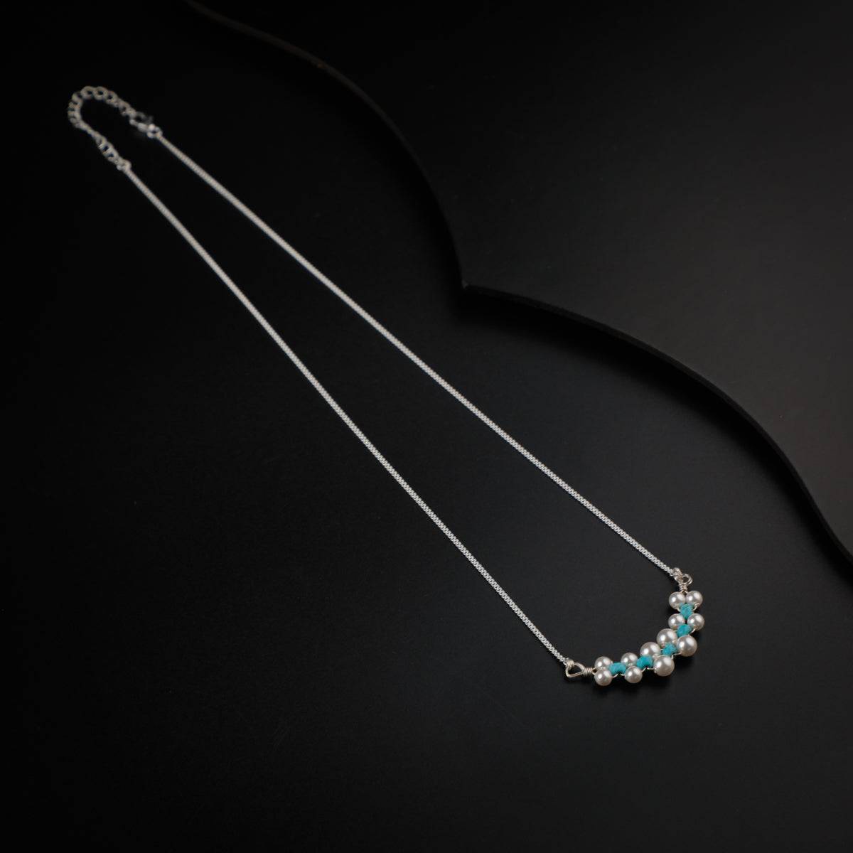 Silver Turquoise and Pearl Necklace