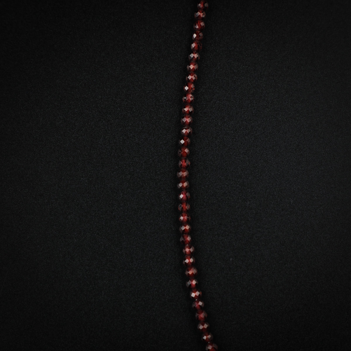 Silver Tie and Wear Necklace with Garnet Stone