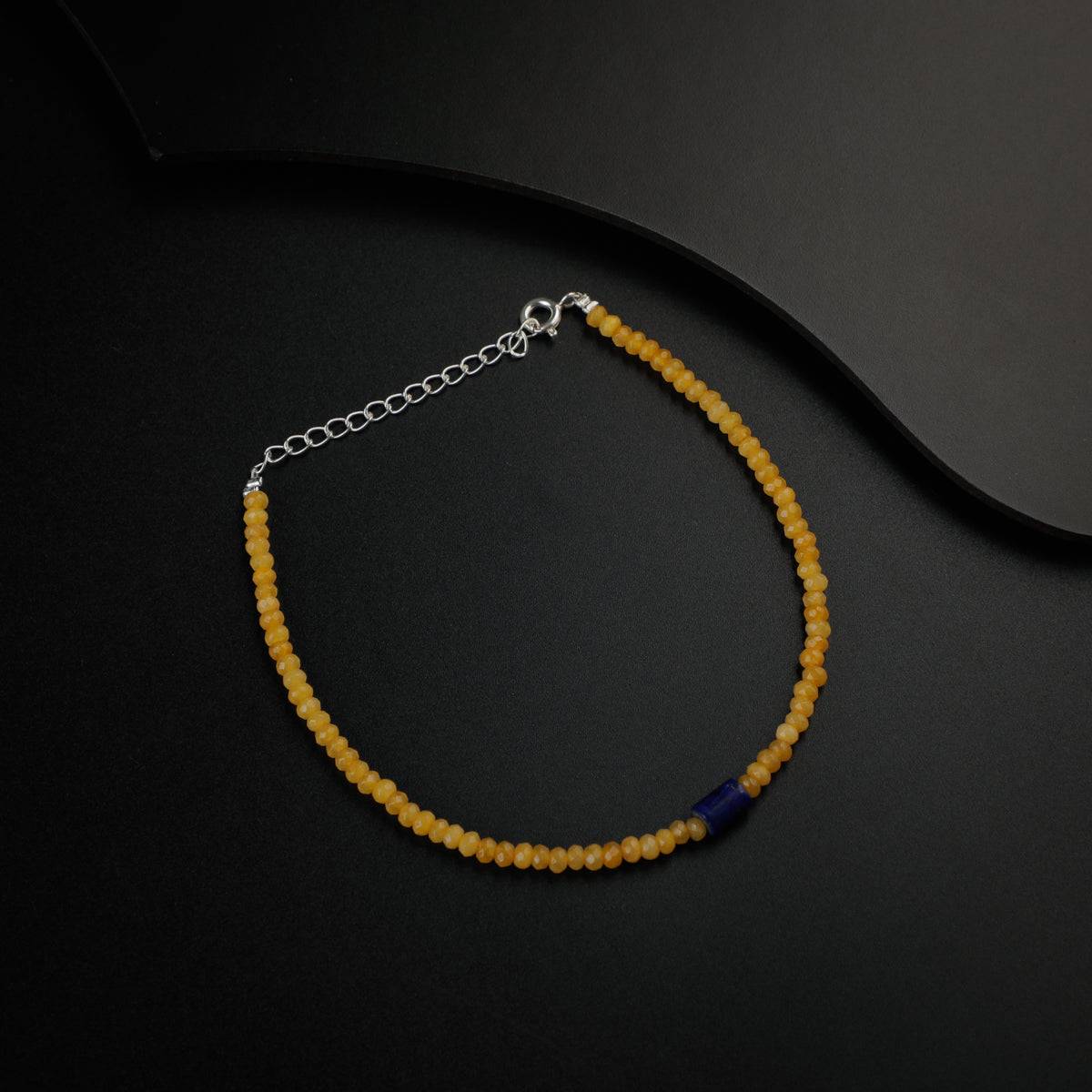 Agate and Lapis Lazuli Silver Anklet