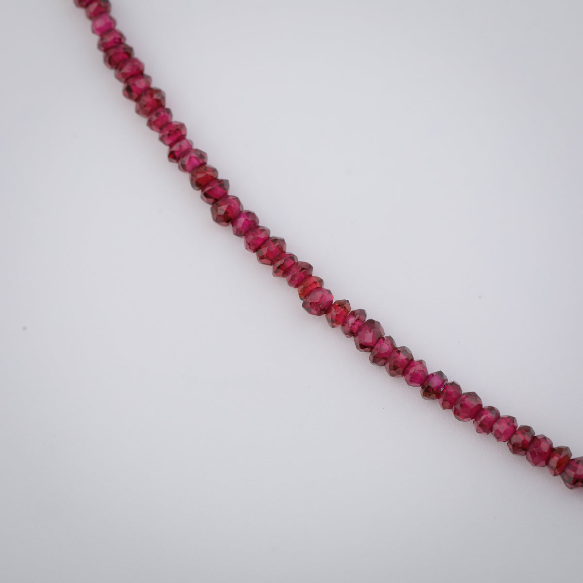 Silver 5 Charm Necklace with Garnets