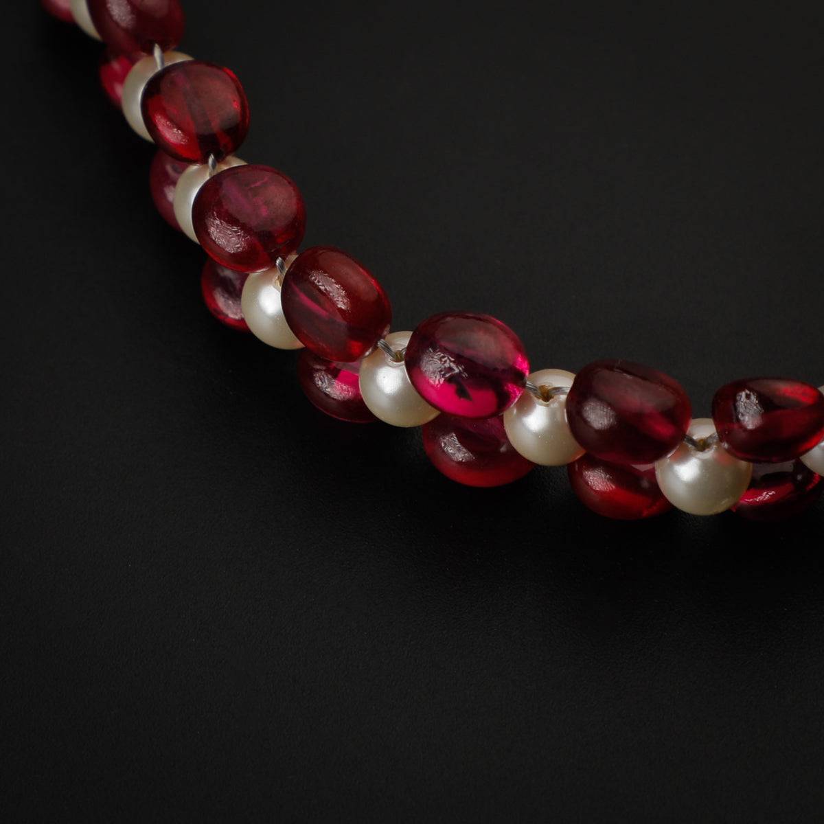 Silver Ruby and Pearl Bracelet