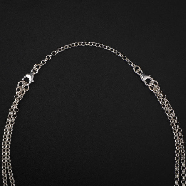 2 in 1 Silver Necklace with Pearls