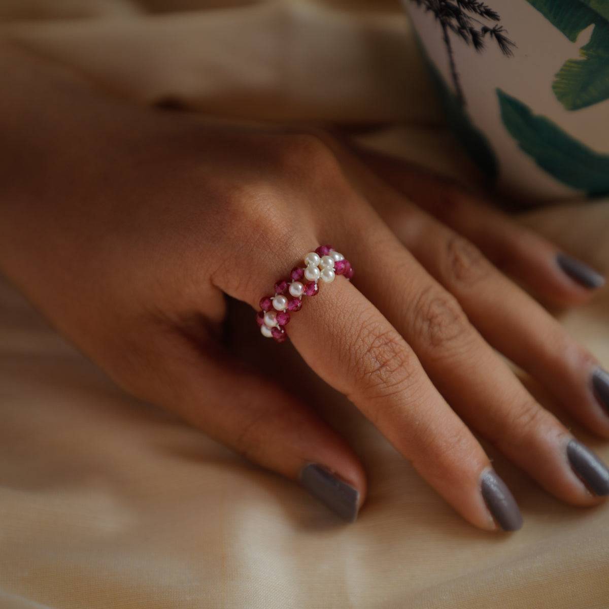 Ruby and Pearls Ring