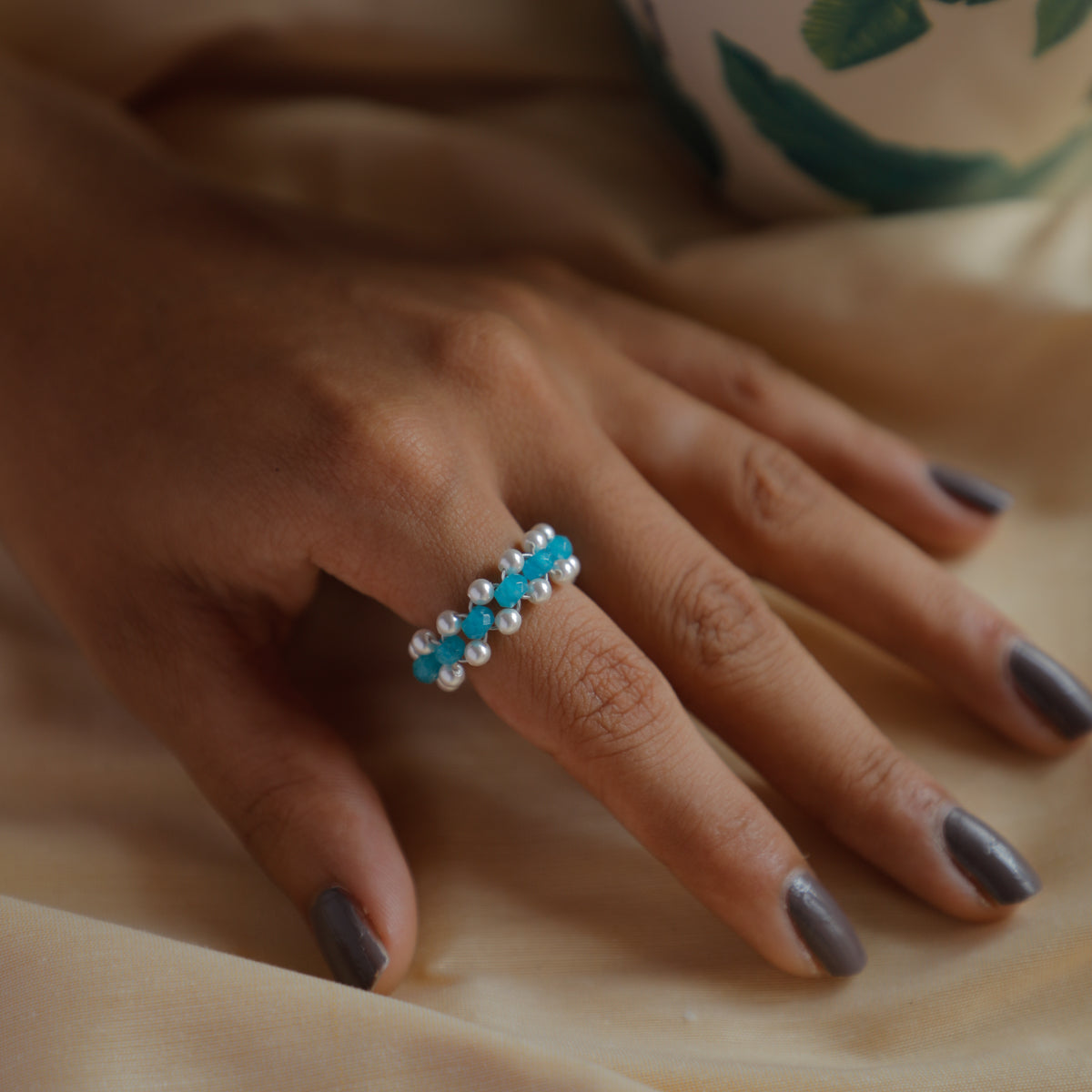 Jade and Pearls Ring