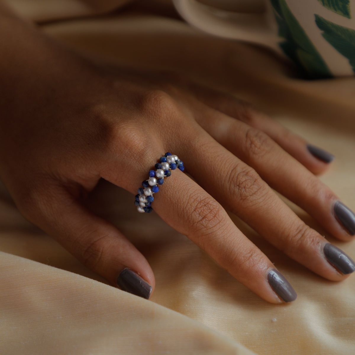 Lapis Lazuli and Pearls Ring