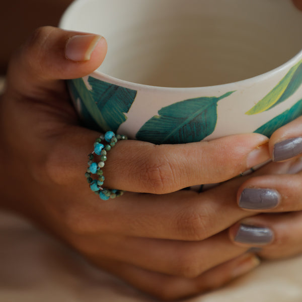 Turquoise and Peridot Ring