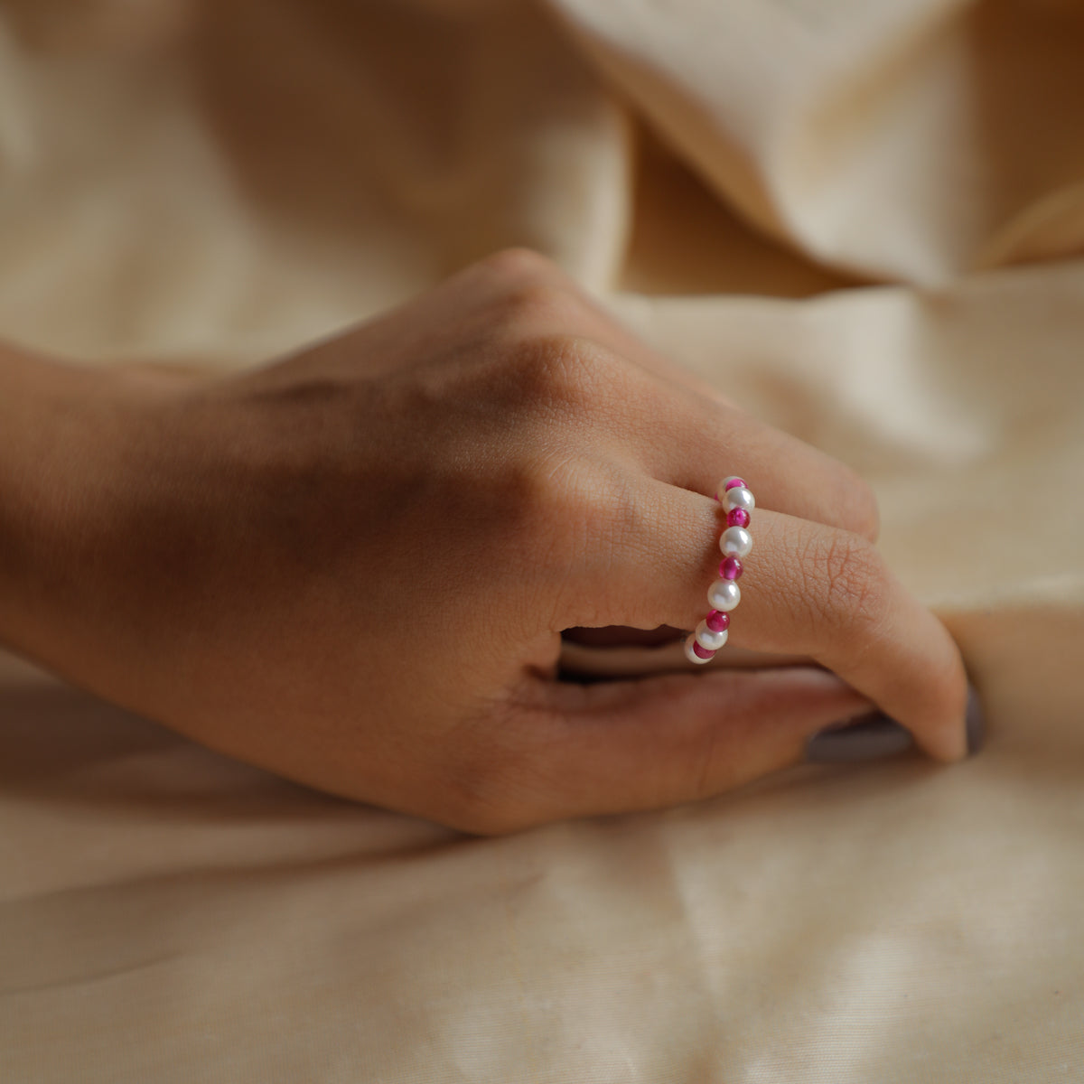 Ruby and Pearl Ring