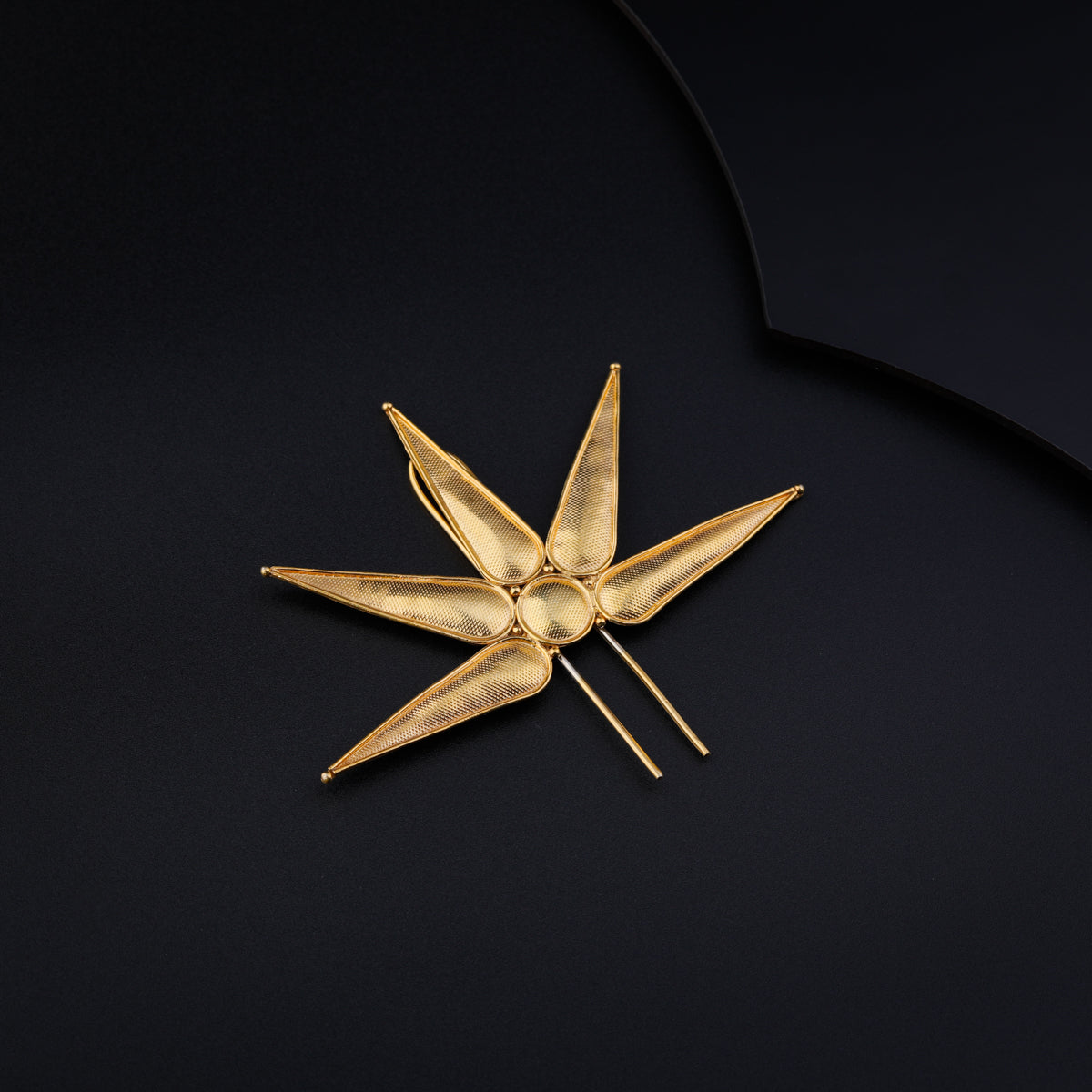 Itihaas Petal Gold Plated Hair Accessory (Plus Pendant)