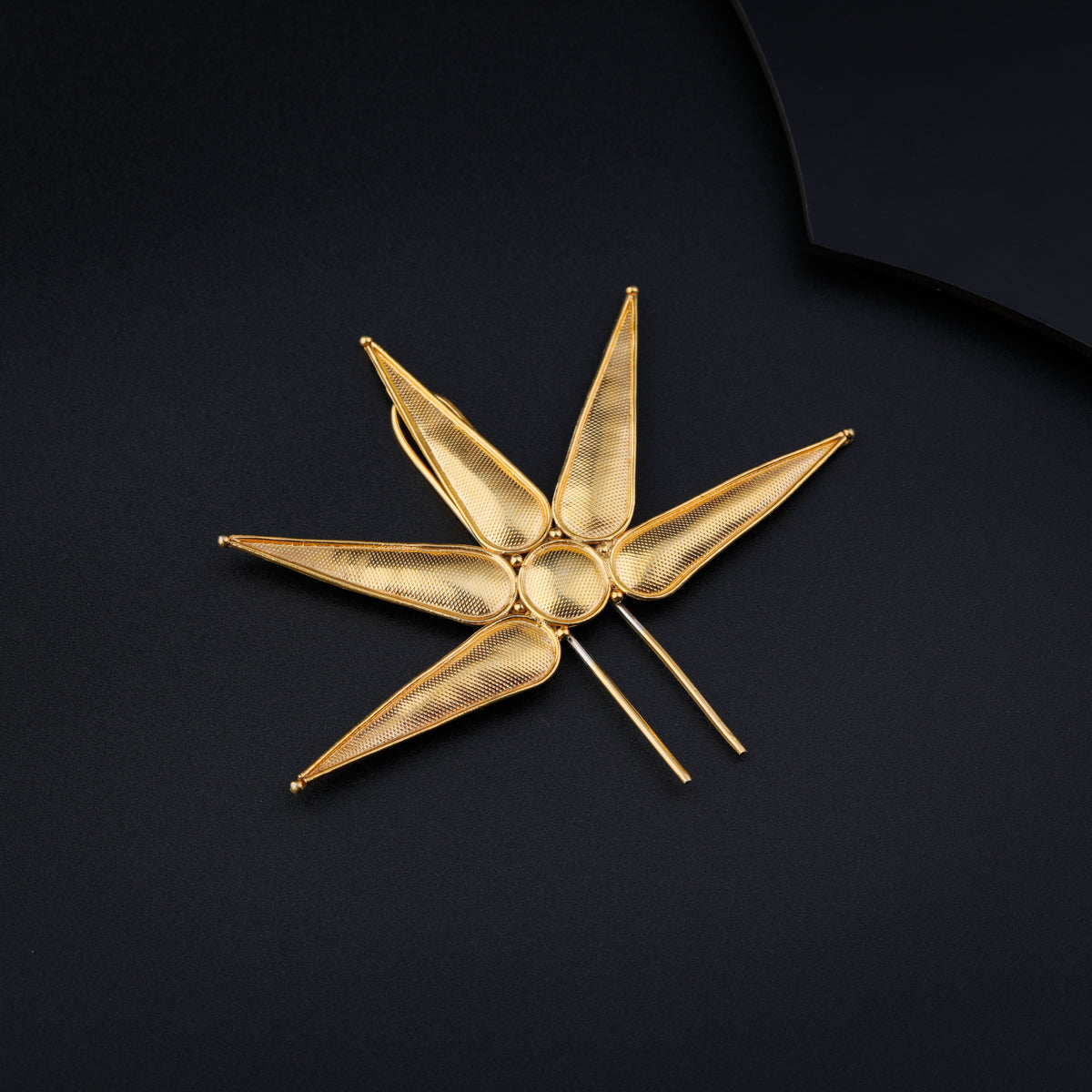 Itihaas Petal Gold Plated Hair Accessory (Plus Pendant)