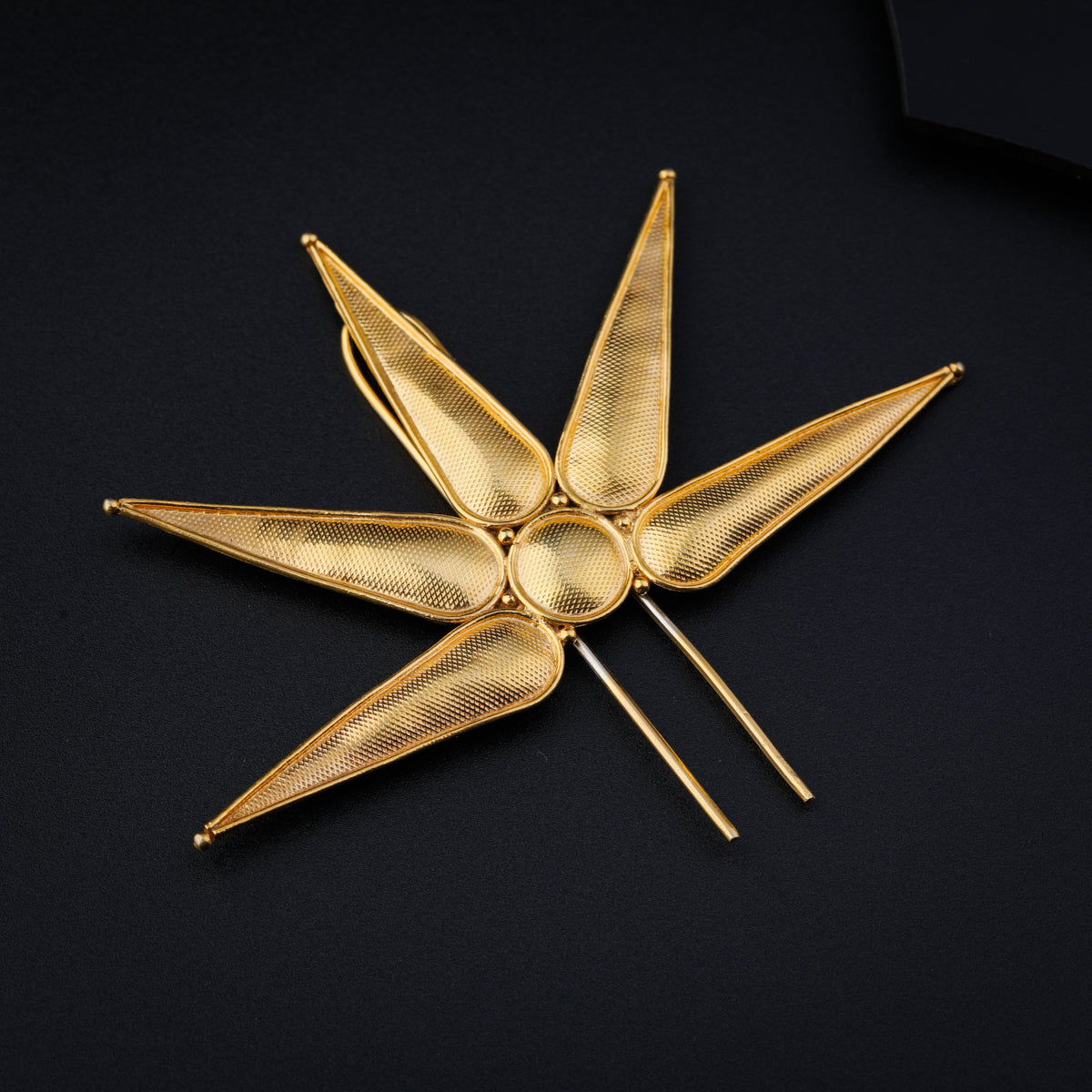 Itihaas Petal Gold Plated Hair Accessory (Plus Pendant)