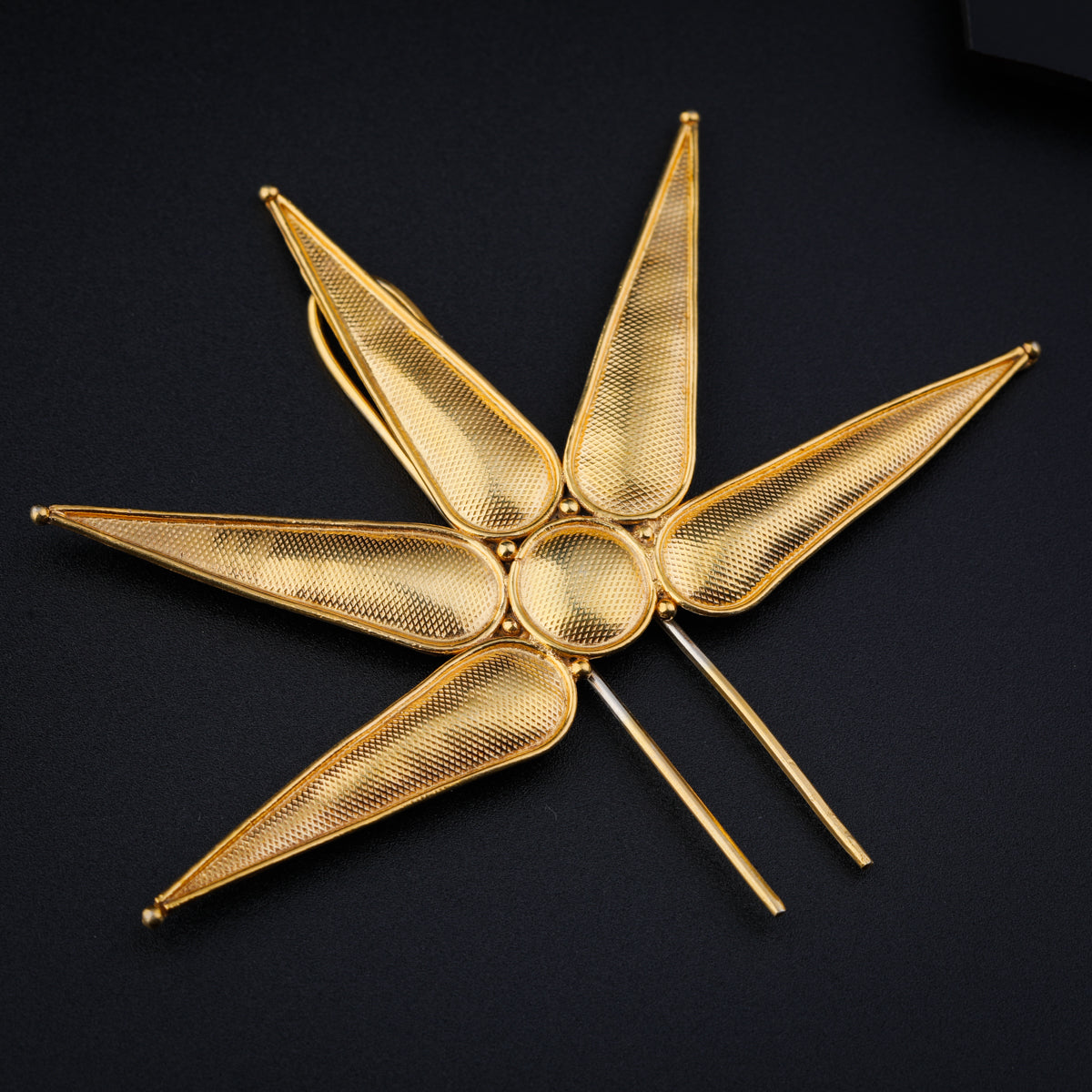 Itihaas Petal Gold Plated Hair Accessory (Plus Pendant)