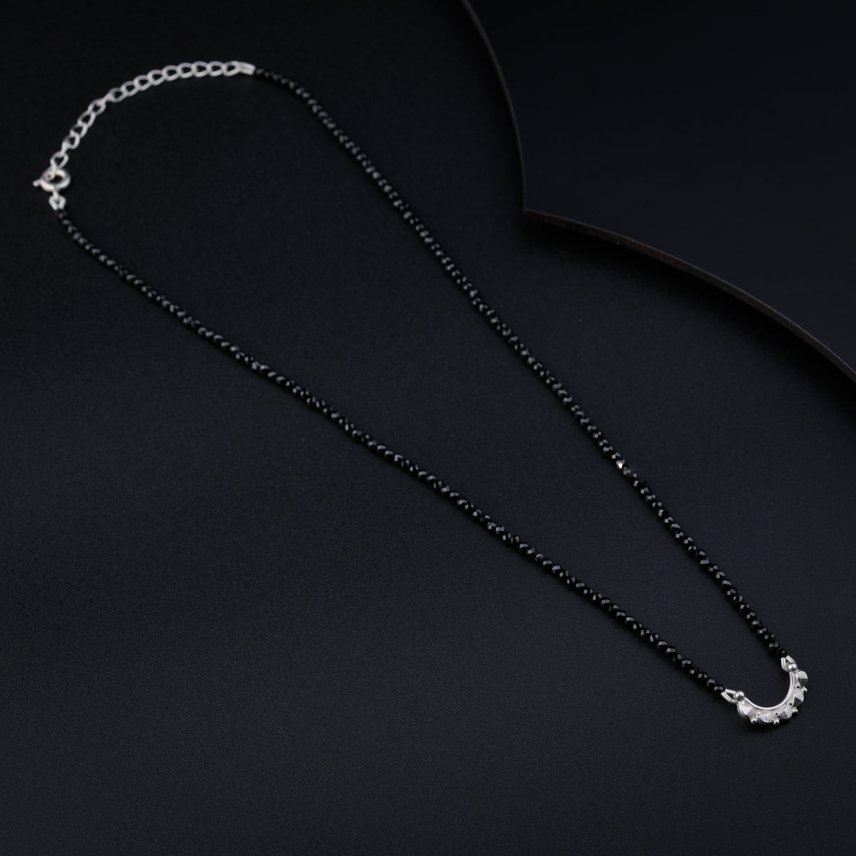 Silver Koyari Mangalsutra with Black Spinel