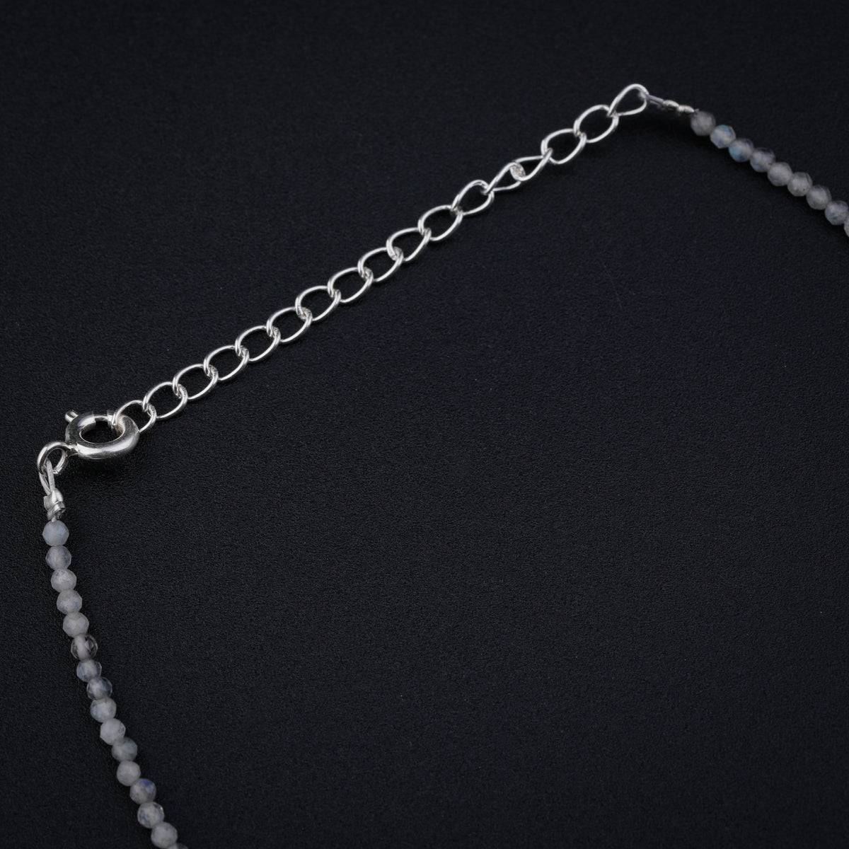 Crystal Stones Silver Anklet