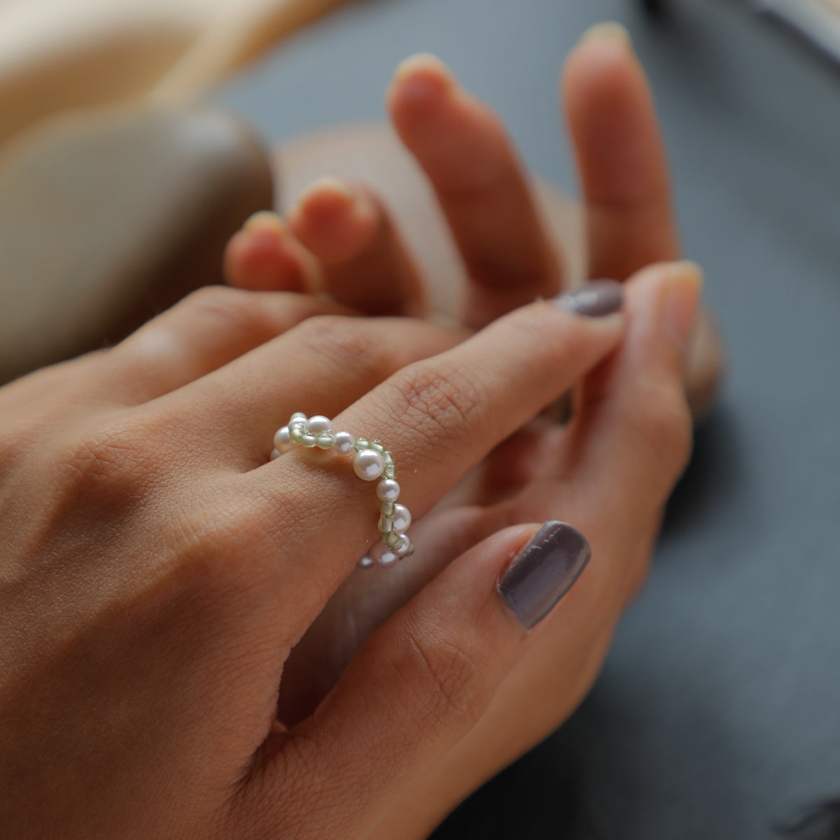 Pearl and Peridot Ring