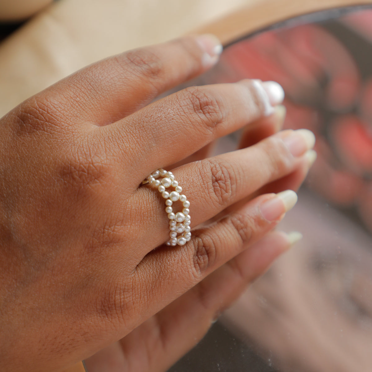 Silver Pearls Ring