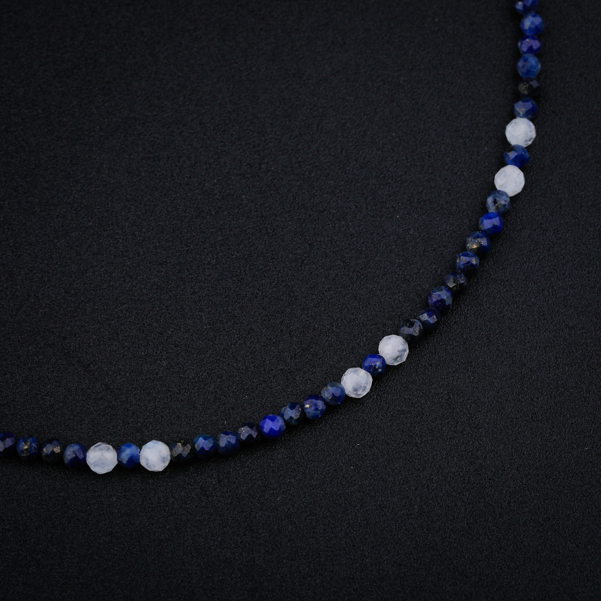 Silver Lapis Lazuli and Moonstone Anklet