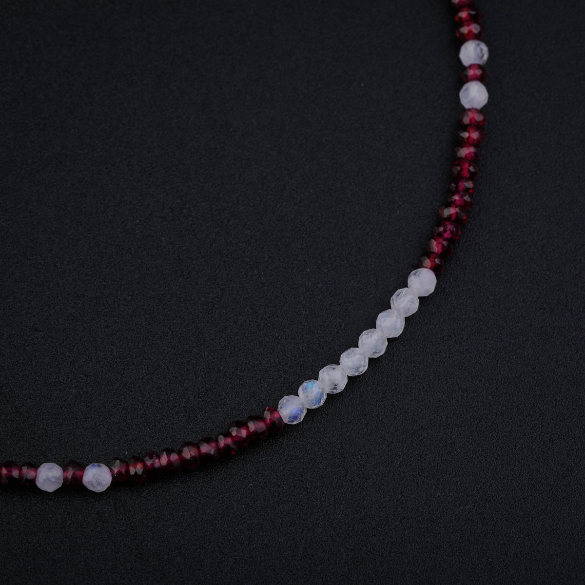 Silver Garnet and Moonstone Anklet