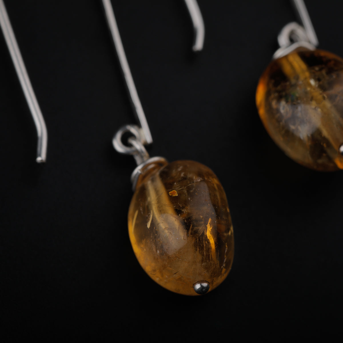 Silver Citrine Earrings