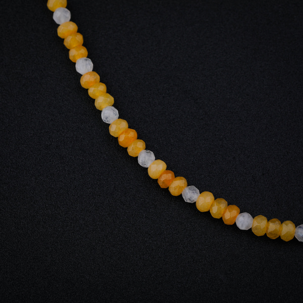 Silver Yellow Agate and Moonstone Anklet