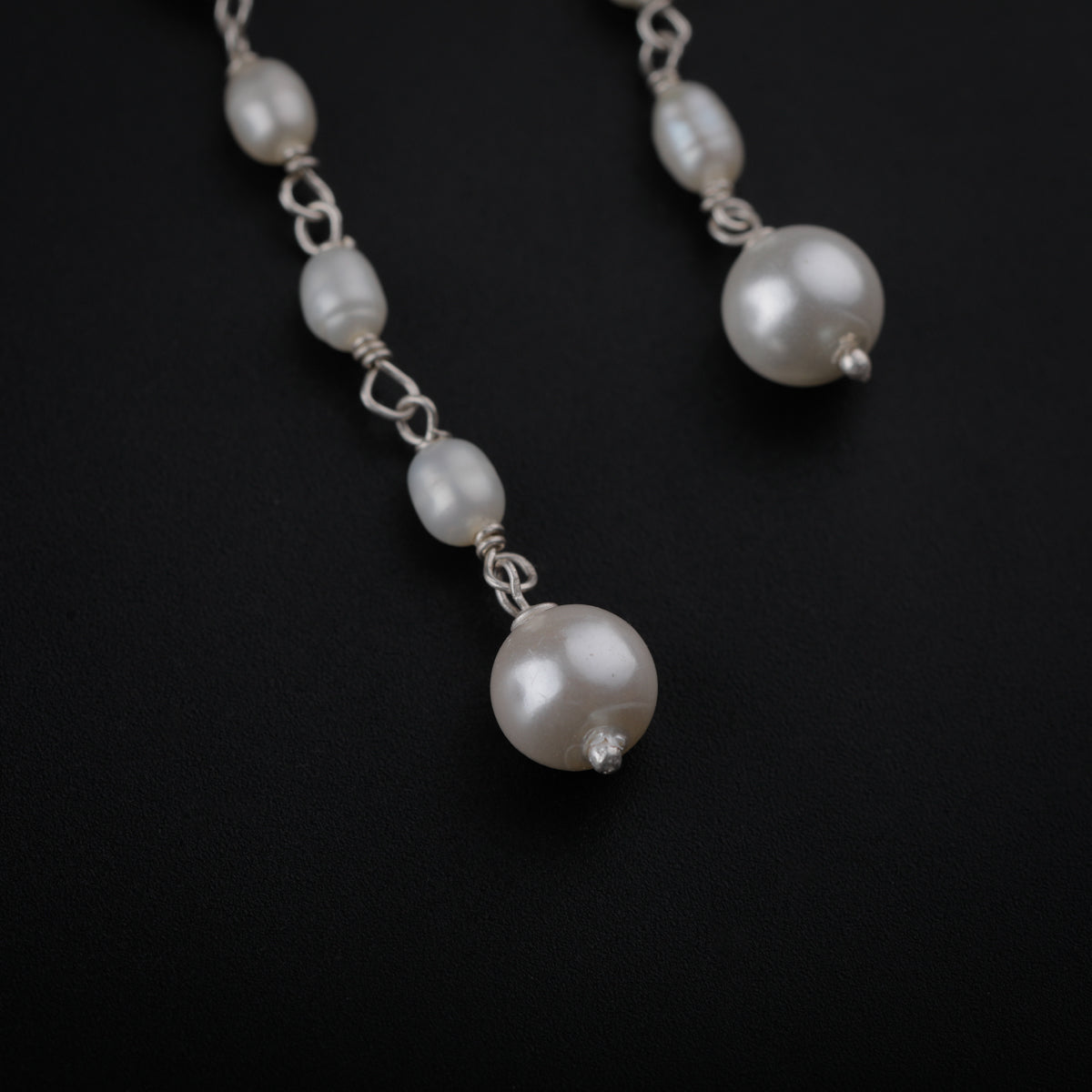 Silver Pearl Dangler Earrings